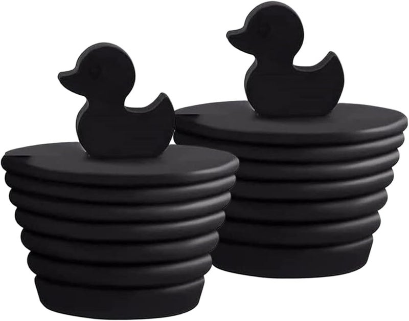Universal Black Silicone Bathtub Plug Leak Proof Durable Suction Base Fits Standard Drains - Image 1